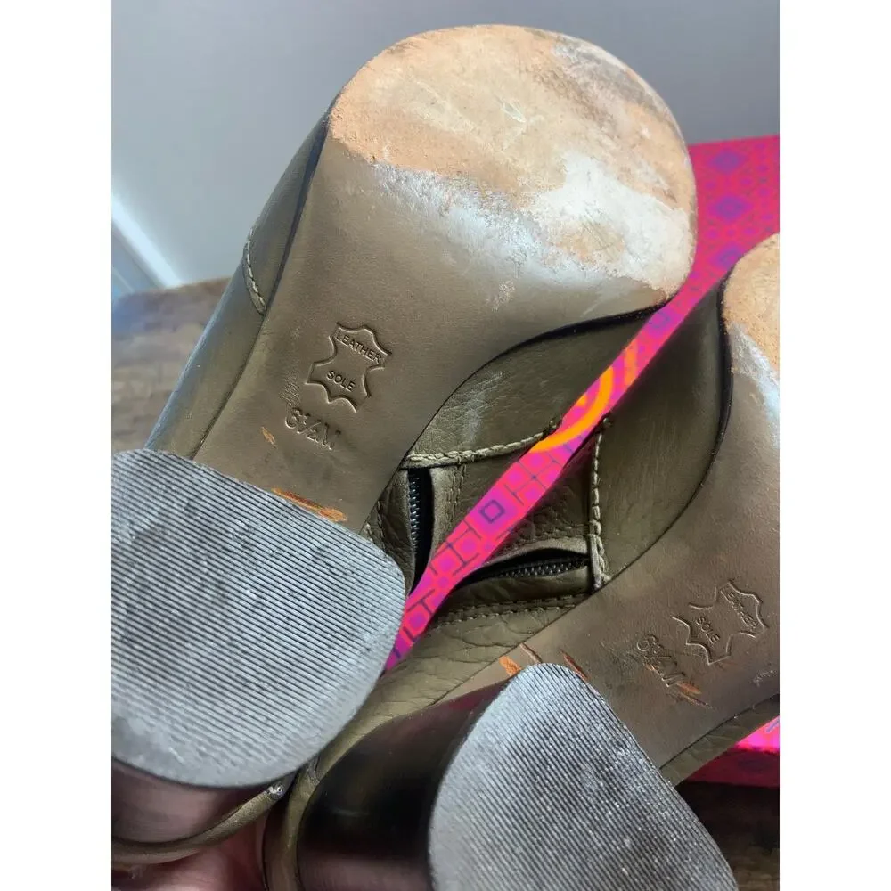 Tory Burch Derby leather ankle booties size 6.5‎